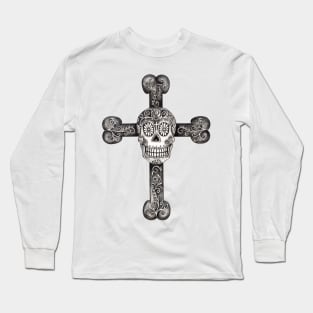 Skull and cross bone day of the dead. Long Sleeve T-Shirt